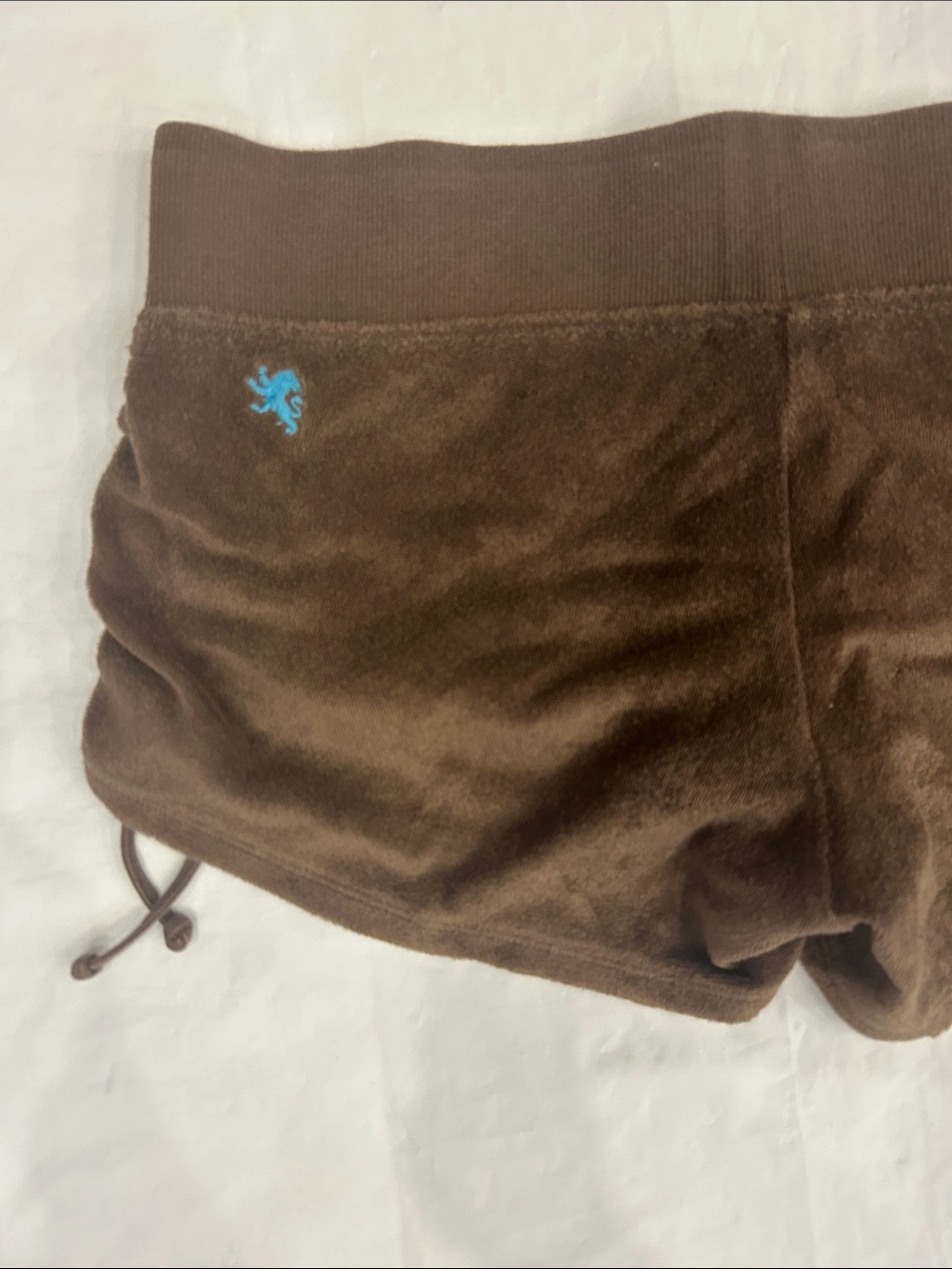 Express Chocolate Brown Velour Side-Ruched Athletic Shorts - Picture 7 of 10